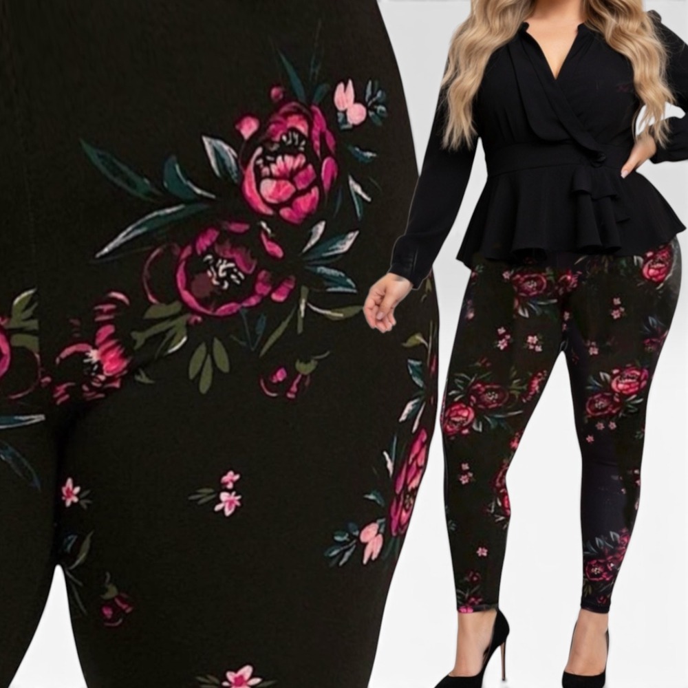 TORRID Floral Deep Black Premium Legging NWT Size 2X